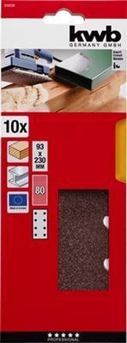 kwb 818208 sandpapir 80 korn (L x B) 230 mm x 93 mm 10 stk (818208)