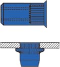Miniatyrbillede 1 af 2: Gesipa blindnittemøtrik St M6x9x15,5 lille hoved KS 0,25-3,5mm (pakke med 250 stk) (1433713)