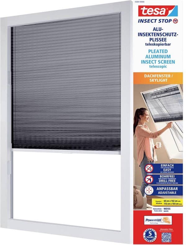 TESA 55804-00000-00 Persienner/rullegardiner Manuelt rullegardin med spaltegardiner sort (55804-00000-00)