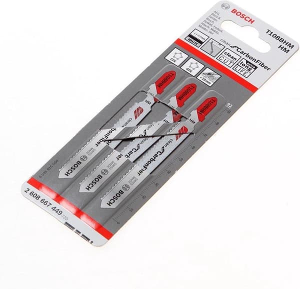 Bosch Expert Carbon Fiber Clean T 108 BHM - stiksavklinge - til glasfiberforstærket plast, kulfiberforstærket plast, fiberforstærket plast - 3 stk - T