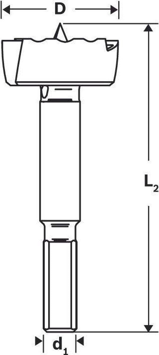 Bosch - boremaskine - til nåletræ, hårdttræ, fineret træ, ikke-lamineret spånplade - Forstner bor - 24 mm - 3-sidet skaft - længde: 90 mm