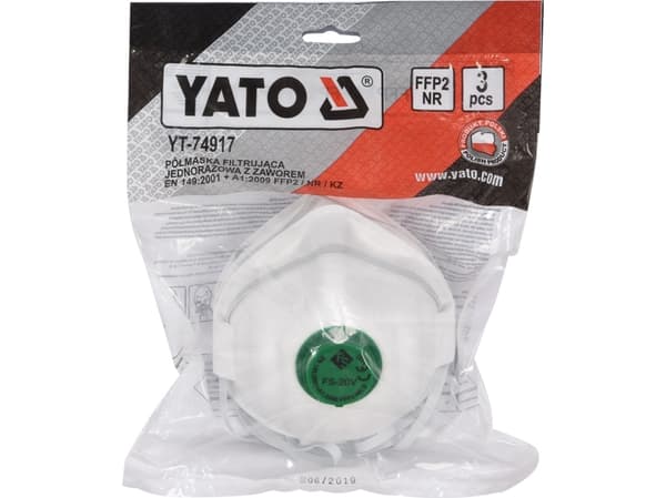 Yato Filtering half masks with a valve FFP2/KZ 3 pcs. (YT-74917)