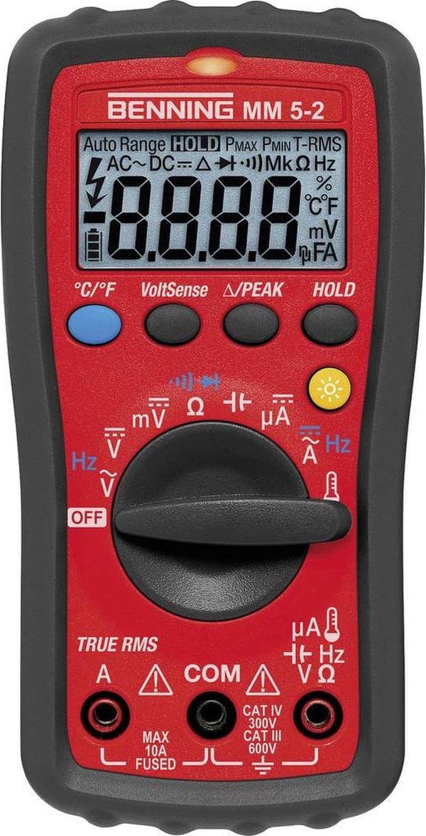 BENNING multimeter 0,0001-600 V AC/DC 0,001-10A vekselstrøm MM 5-2 (044071)