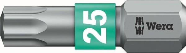 Wera bit T25 L.25 mm BiTor 867/1BTZ hårdfør WERA drev C6.3 (05066126001)
