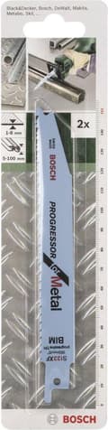 Miniatyrbild 1 av 3: Bosch 2609256710. Produkttyp: Sabersågblad, Lämplig för material: Icke-järnmetall, Bladmaterial: Bimetall. Arbetslängd: 13 cm. Total längd: 15,1 cm. A