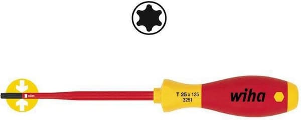 Wiha VDE Torx skruetrækker størrelse T 25 Bladlængde: 125 mm DIN ISO 8764, DIN EN 60900 (36539)