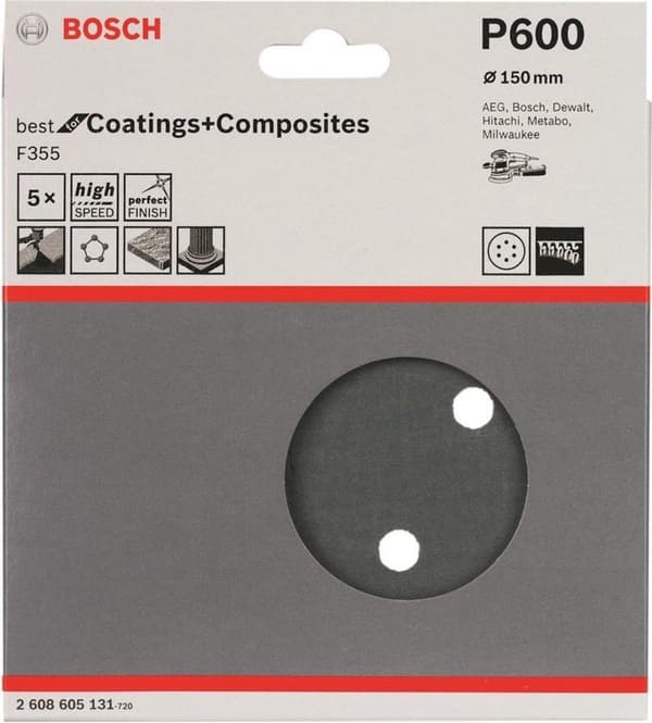 Bosch 2 608 605 131 skivslipmaskin 5 stycken sliptillbehör (2608605131)