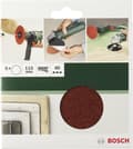 Pikkukuva 1 / 5: Bosch-hiomapaperi hiomatyynylle, rei'ittämätön, rakeisuus 60, 120, 180 (Ø) 125 mm 2609256B47 1 sarja (2609256B47)