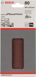 Miniatyrbillede 1 af 4: Bosch orbitalsandpapir med velcro, perforeret korn 80 (L x B) 133 mm x 80 mm Expert til Træ 2608605280 10 stk. (2608605280)