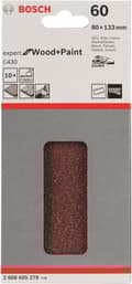 Miniatyrbillede 1 af 3: Bosch orbitalsandpapir med velcro, perforeret korn 60 (L x B) 133 mm x 80 mm Expert til Træ 2608605279 10 stk. (2608605279)