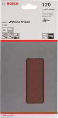 Miniatyrbild 1 av 3: Bosch Expert for Wood+Paint C430 - sandpapper - för lövträ, måla på trä - 10 stycken - rektangulär - kornstorlek: 120 - 115 mm x 230 mm (2608605318)
