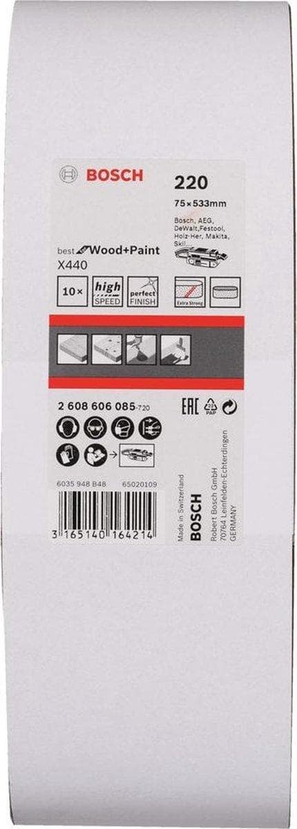 Bosch slipband korn 220 (L x B) 533 mm x 75 mm 2608606085 10 st. (2608606085)