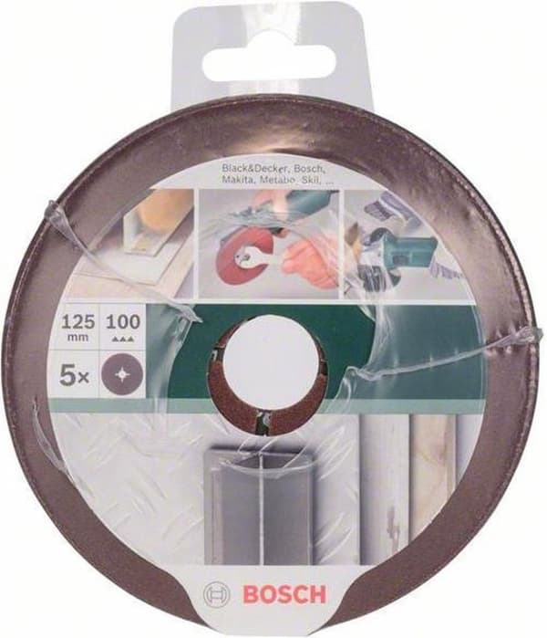 Bosch-hiomapaperi hiomatyynylle, rakeisuus 100 (Ø) 125 mm 2609256253, 5 kpl. (2609256253)