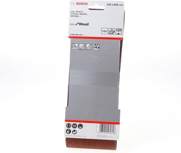 Bosch slibebånd 150 korn (L x B) 620 mm x 100 mm 2608606145 3 stk. (2608606145)