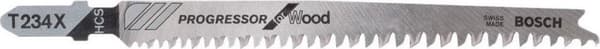 Bosch Progressor for Wood T 234 X - stiksavklinge - til spånplader, krydsfiner, fiberplader, nåletræ - 5 stykker - T-skaft - længde: 117 mm