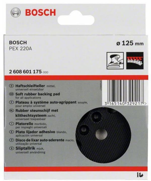 Bosch PEX 220A - støttepude - 125 mm - rund - til GTR 55-225 Professional (2608601175)
