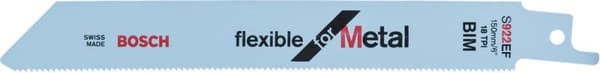 Bosch fleksibel til Metal S 922 EF - savklinge - til rør, metalplader, stål, profiler - længde: 150 mm - bredde: 19 mm (pakke med 100 stk.) (260865602