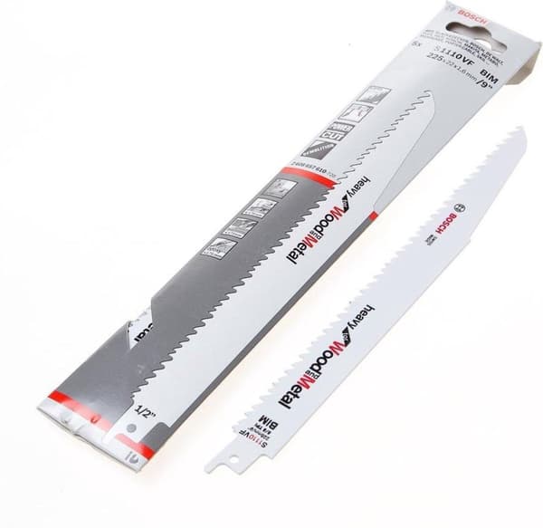 Bosch tung til træ og metal S 1110 VF - savklinge - til træ, metal, træ med søm, spånplade, epoxy - 5 stk - længde: 225 mm - bredde: 22 mm