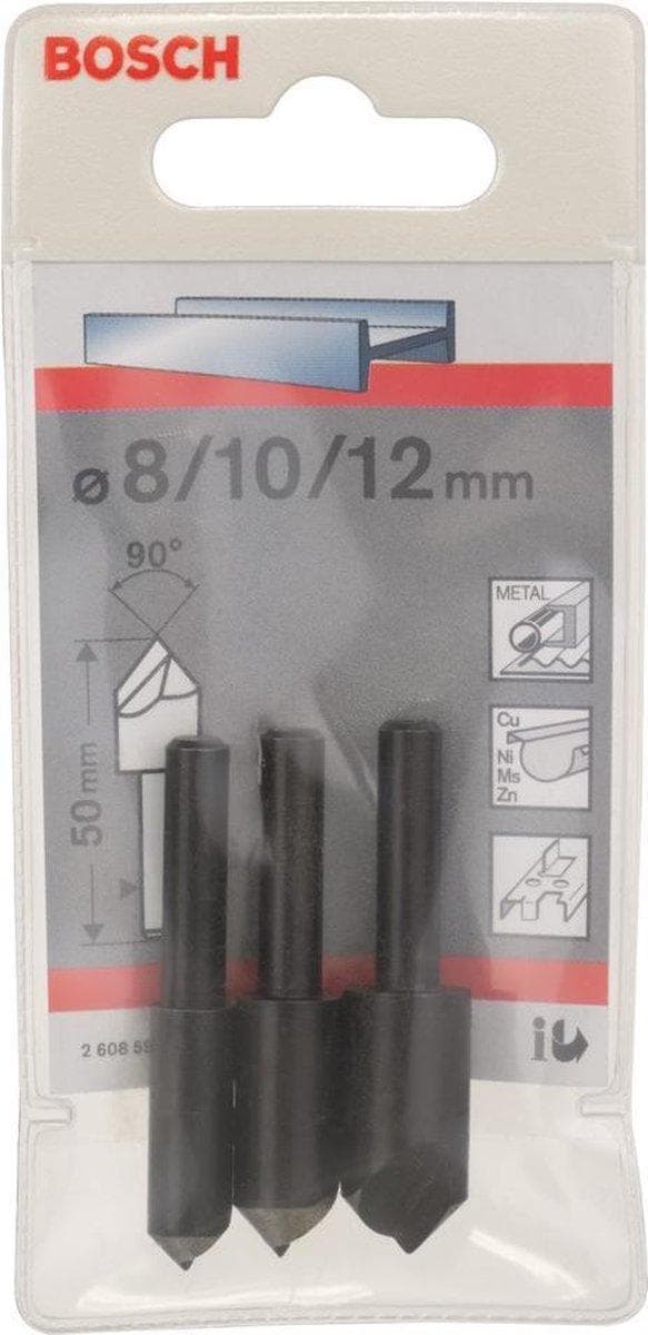 Bosch upotussarja 3 kpl 8 mm, 10 mm, 12 mm HSS 2608596667 sylinterivarsi 1 setti (2608596667)
