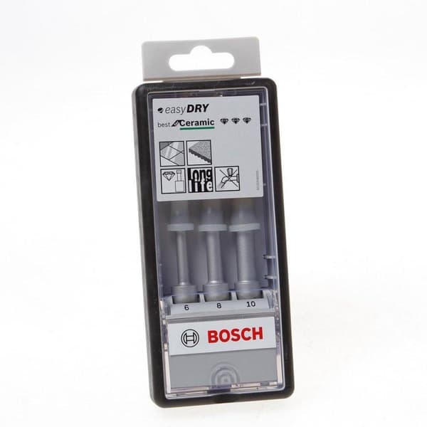 Bosch Best for Ceramic Easy Dry - Timanttiporasarja - laatat, keramiikka, lattialaatat, hienot kivitavarat, pehmeät seinälaatat - 3 kpl - 6 mm, 8 mm,