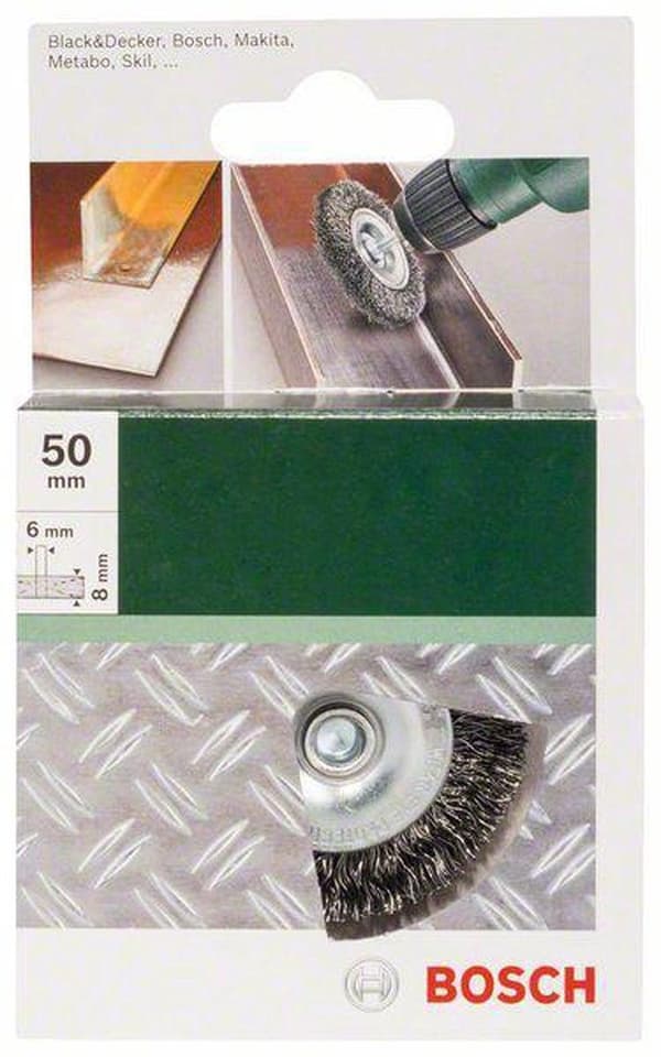 Bosch 2609256526 Skivborste Ø 50 mm Ståltrådskaft Ø 6 mm Förpackning om 1 (2609256526)