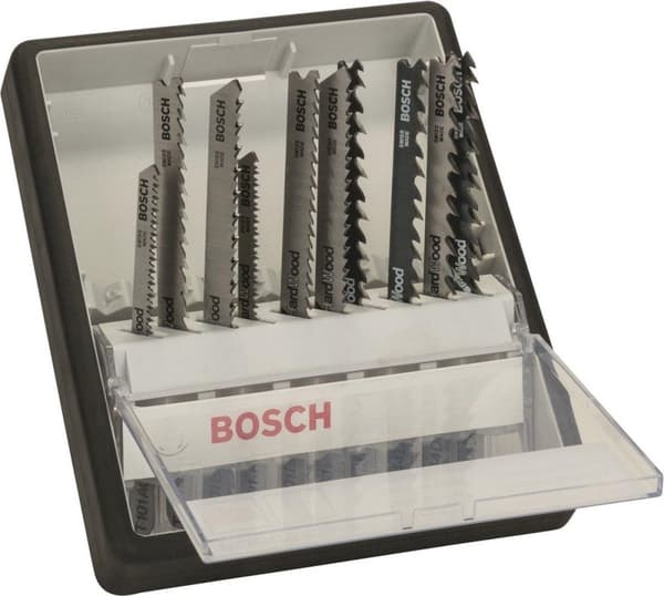 Bosch Robust Line Wood Expert - savklingesæt til stiksav - til træ, hårdttræ - 10 stykker - T-skaft