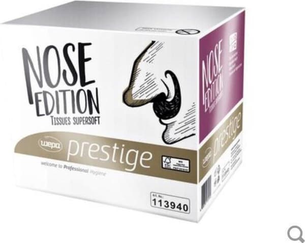 wepa lommetørklæder Prestige, 4-lags, lys hvid, 100% cellulose, arkstørrelse: 210 x 210 mm, - 1 stk (113940)