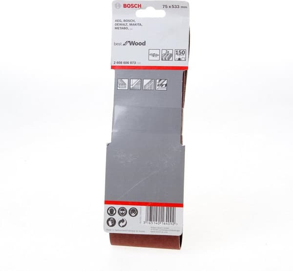 Bosch Best for Wood - hiomanauha - puulle - 3 kappaletta - karkeus: 150 - 75 mm x 533 mm