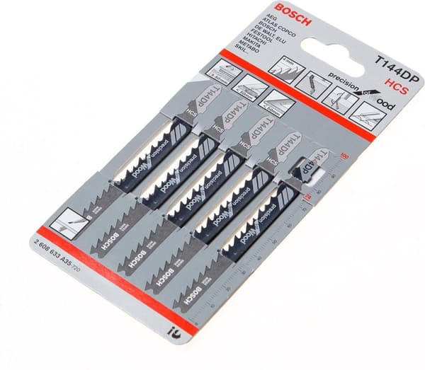 Bosch T 144 DP - savklingesæt - til træ, spånplader, krydsfiner - 5 stk - længde: 100 mm