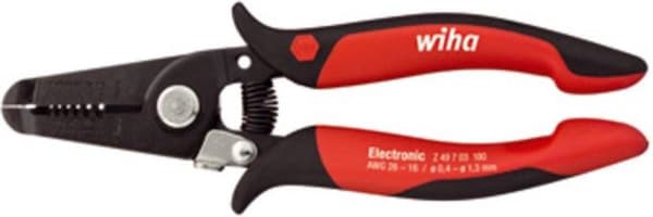 Wiha Wire Stripper Electronic Z 49 7 03 Halkaisijaltaan 0,4 - 1,3 mm (AWG 26 - 16) (Z 49 7 03) lankojen pitämiseen, leikkaamiseen ja kuorimiseen