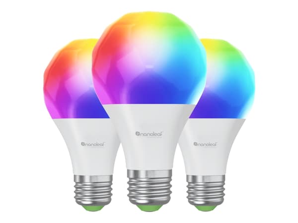 Nanoleaf Essentials Matter - LED-glödlampa - form: A60 - E27 - 8.5 W - klass F - RGBCW-lampa - 2700-6500 K (paket om 3)