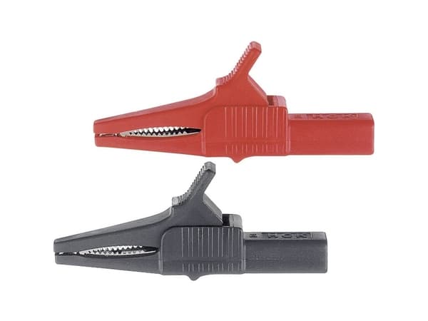 Stäubli XKK-1001 Säkerhetskontakt med krokodilklämma 4 mm CAT II 1000 V Röd
