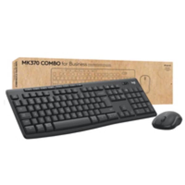 Logitech MK370 Combo for Business Tangentbord, mus-set Bluetooth Stänkvattenskyddad, Tysta knappar Tyska, QWERTZ Svart