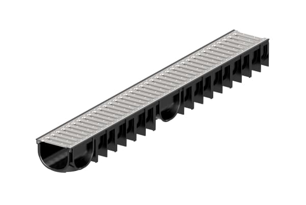 ACO Dreneringskanal med sink. stålrist Easyline, A15, 1m