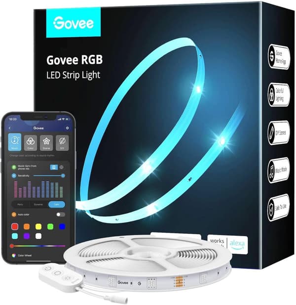 Govee - RGB Smart Wi-Fi + Bluetooth LED Strip Lights (5m)