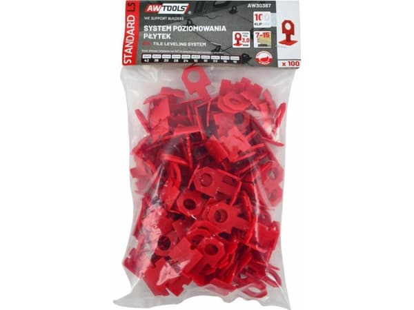 AW-Tools AWTOOLS STANDARD PLATE LEVELING SYSTEM 3.0mm - 7-15mm - CLIPS 100st.