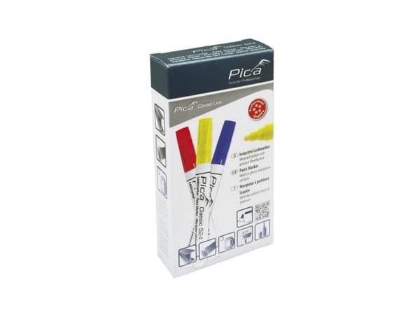 Pica markeringspenna gul - Klassisk industrifärgspenna med rund spets 2-4 mm