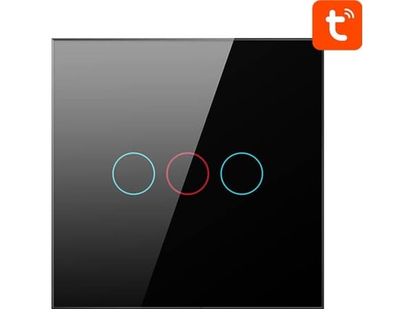 ZigBee Avatto ZTS02-EU-B3 Triple TUYA Touch Light Switch (black)