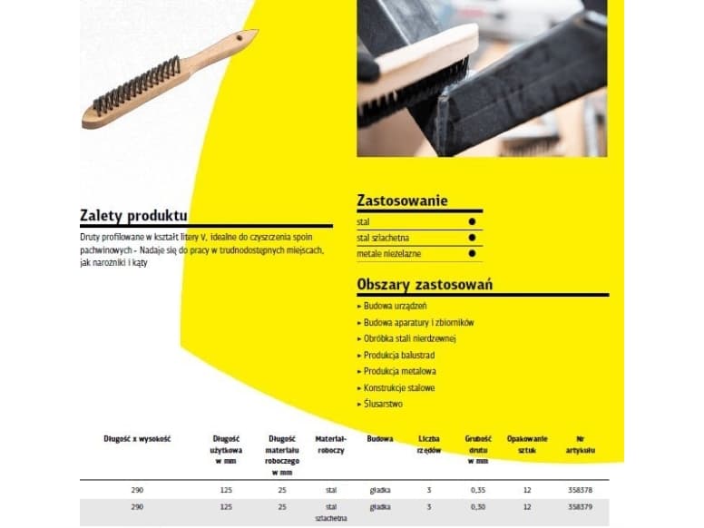 Klingspor K.SZCZOTKA DO SPAWÓW PACHWINOWYCH DRUT NIERDZEWNY CDON