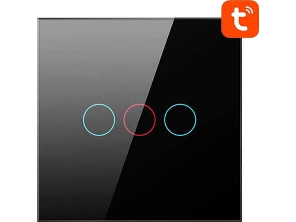 ZigBee Avatto Touch Light Switch LZTS02-EU-B3 Triple Neutral Free TUYA (black)