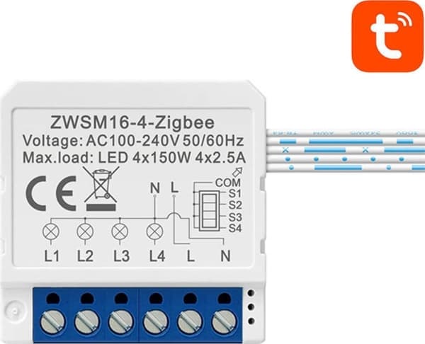 Avatto Smart ZigBee spylebryter Avatto ZWSM16-W4 TUYA
