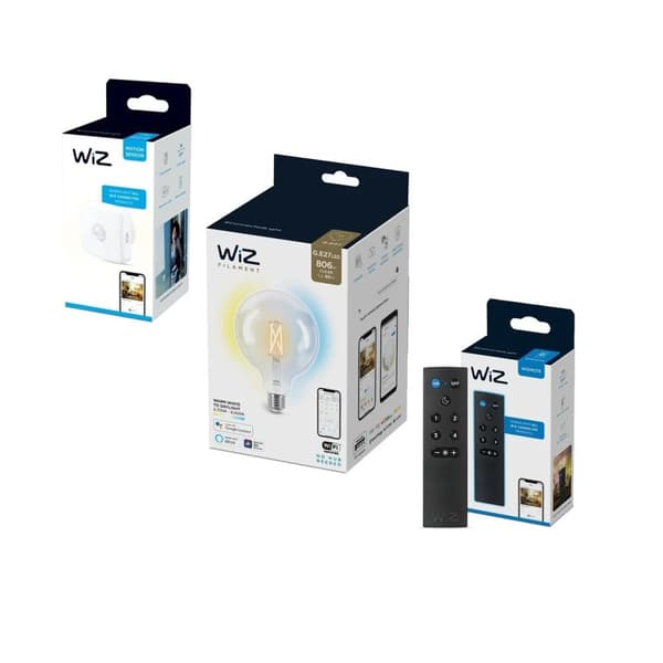 WiZ - G125 Clear globe E27 Tunable   Remote  Wireless Sensor