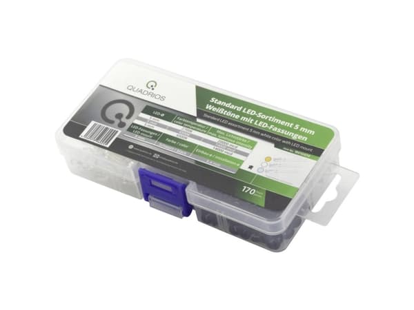 Quadrios LED-sortiment Varm hvid, Kølig hvid 5 mm 20 mA 3.0 V