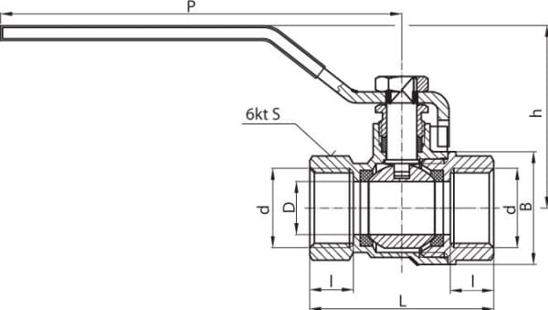 Perfexim Vatten kulventil WZ DN15 vridspjällventil blå förstärkt PHA-004 G1/2 WZ PN30 N DN15 (F300-004-0150-001)