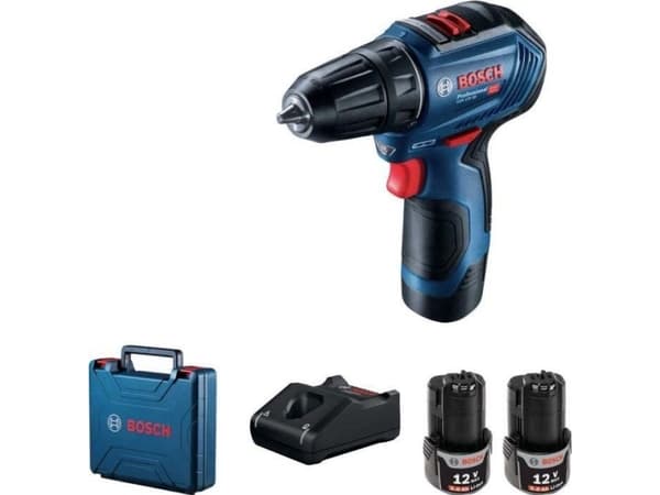BOSCH DRILLBOR 12V 30/17Nm 2x2,0Ah BØRSTELØS GSR 12V-30 - SOLO