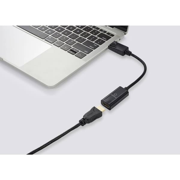 Renkforce RF-5596324 DisplayPort / HDMI Adapter [1x DisplayPort hane - 1x HDMI hona] Svart 4K UHD 23 cm