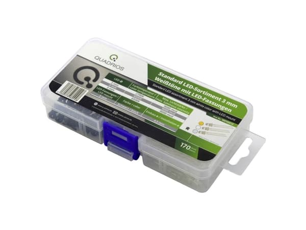 Quadrios LED-sortiment Varm hvid, Kølig hvid 3 mm 20 mA 3.0 V