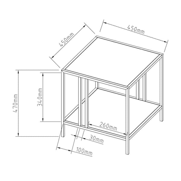 Soffbord Kumlinge 47x45x45 cm stål svart [en.casa]