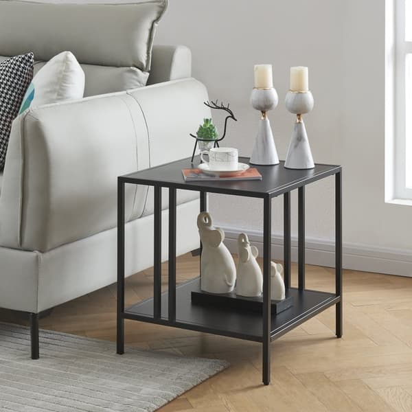 Soffbord Kumlinge 47x45x45 cm stål svart [en.casa]