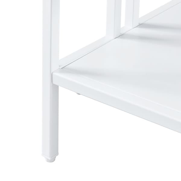 Soffbord Kumlinge 50x60x60 cm stål vit [en.casa]